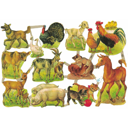 Various Farmyard Animals Scraps ~ Germany